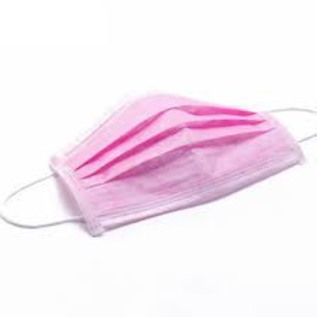 3PLY SURGICAL DISP FACE MASKS PINK
